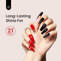 Beetles 2 Pcs 15ml No Wipe Gel Top Coat and Base Coat Set - Shine Finish and Long Lasting, Soak Off LED Nail Lamp Gel Base Top Coat Finish Nail Art Design Manicure Gifts for Women - 7DAY'S