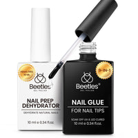 beetles Gel Polish 9 In 1 Gel Nail Glue for Clear Acrylic Nail Tips 2 Pcs 15ml Long Lasting Nail Gel Kit for False Nails Tips, Base Blooming Nail Gel, U V Light Required - 7DAY'S