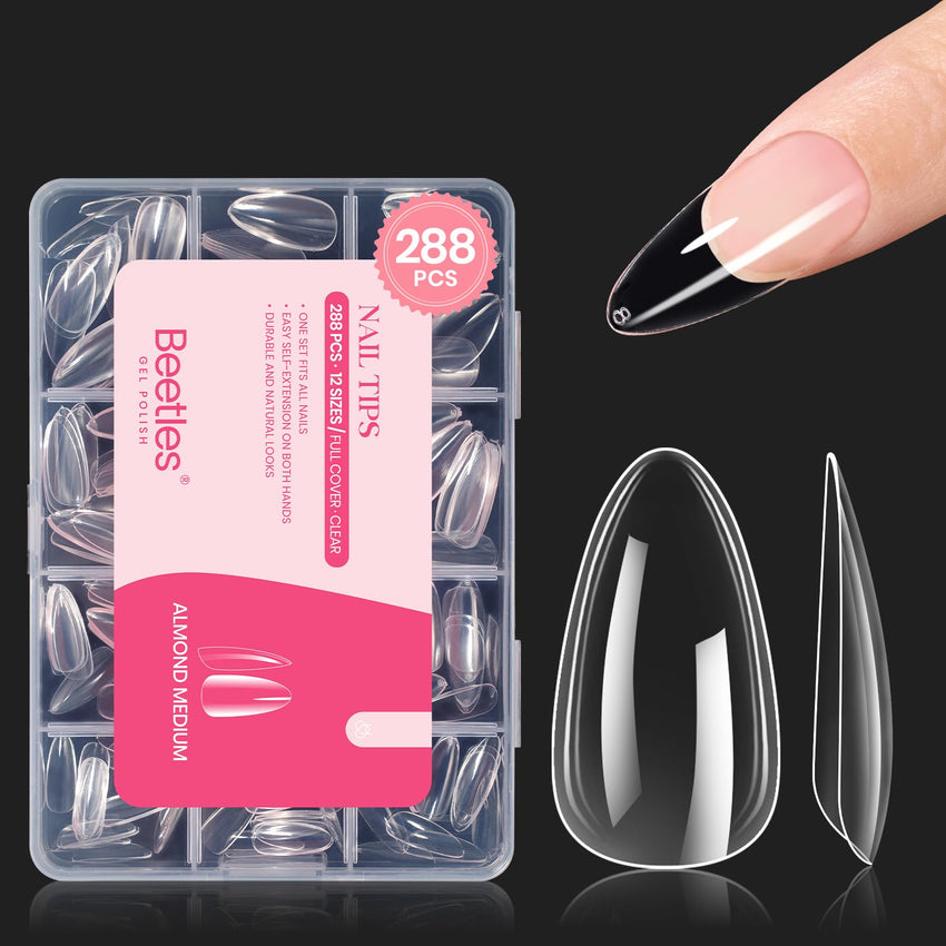 beetles Gel Polish 9 In 1 Gel Nail Glue for Clear Acrylic Nail Tips 2 Pcs 15ml Long Lasting Nail Gel Kit for False Nails Tips, Base Blooming Nail Gel, U V Light Required - 7DAY'S