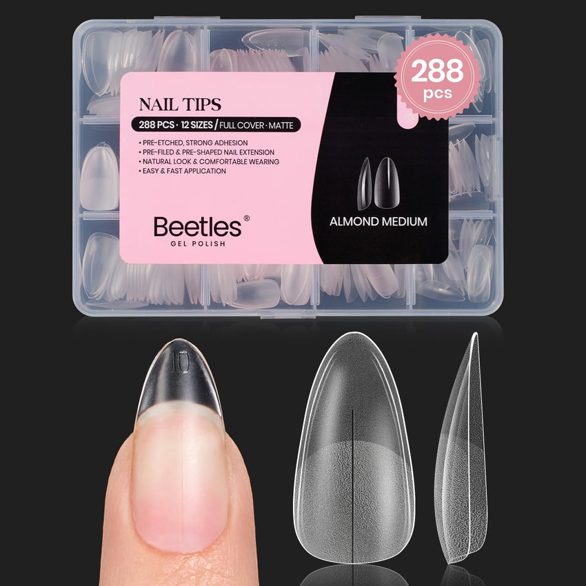 beetles Gel Polish 9 In 1 Gel Nail Glue for Clear Acrylic Nail Tips 2 Pcs 15ml Long Lasting Nail Gel Kit for False Nails Tips, Base Blooming Nail Gel, U V Light Required - 7DAY'S