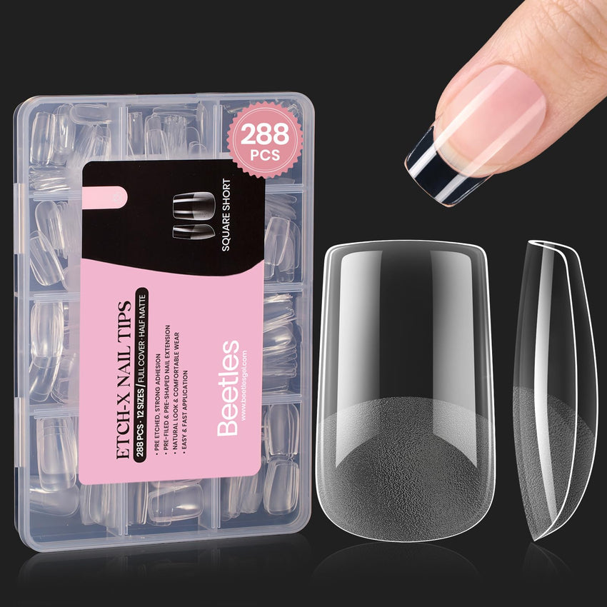 beetles Gel Polish 9 In 1 Gel Nail Glue for Clear Acrylic Nail Tips 2 Pcs 15ml Long Lasting Nail Gel Kit for False Nails Tips, Base Blooming Nail Gel, U V Light Required - 7DAY'S