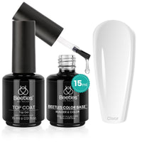 beetles Gel Polish No Wipe Gel Top Coat - Clear Color Top Coat Gel Nail Polish Shine Finish and Long Lasting, Soak Off Nail Lamp, 15ml Gift for Girls - 7DAY'S