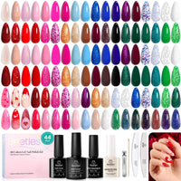 beetles Gel Polish Set Fall Gel Nail Polish Kit 36 Pcs 32 Colors with Base Top Coat Burgundy Red Blue Purple Hot Pink Green Black White Uv LED Lamp Nails Gifts for Women Fingertip Palette - 7DAY'S