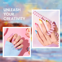 beetles Gel Polish Set Fall Gel Nail Polish Kit 36 Pcs 32 Colors with Base Top Coat Burgundy Red Blue Purple Hot Pink Green Black White Uv LED Lamp Nails Gifts for Women Fingertip Palette - 7DAY'S