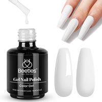 Beetles White Gel Nail Polish,15ml Summer Soak Off UV Gel Polish French Nail Art Manicure Salon DIY Design at Home Gift for Woman - 7DAY'S