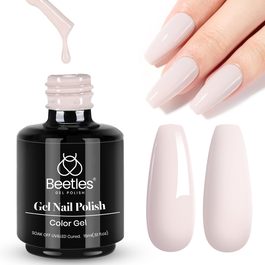 Beetles White Gel Nail Polish,15ml Summer Soak Off UV Gel Polish French Nail Art Manicure Salon DIY Design at Home Gift for Woman - 7DAY'S