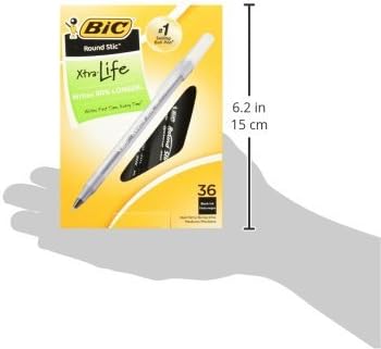 BIC Round Stic Xtra Life Ballpoint Pen, Ultra Long Lasting and Consistent Ink Flow, 60 - Count in Black Ink - 7DAY'S