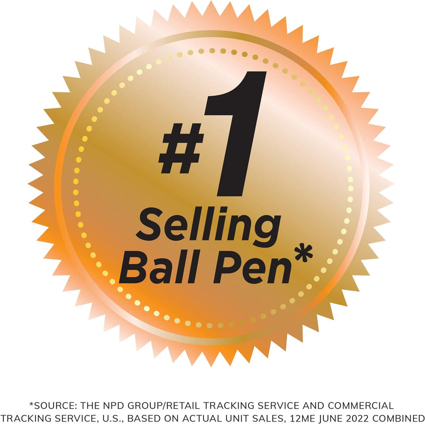 BIC Round Stic Xtra Life Ballpoint Pen, Ultra Long Lasting and Consistent Ink Flow, 60 - Count in Black Ink - 7DAY'S