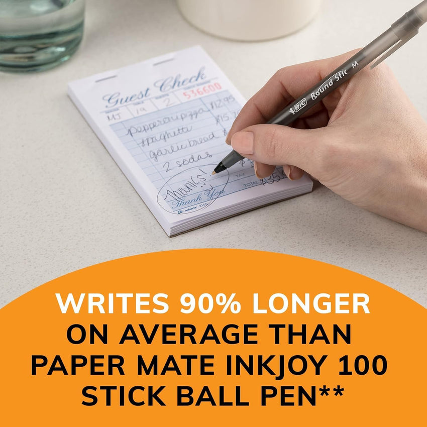 BIC Round Stic Xtra Life Ballpoint Pen, Ultra Long Lasting and Consistent Ink Flow, 60 - Count in Black Ink - 7DAY'S