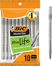BIC Round Stic Xtra Life Ballpoint Pen, Ultra Long Lasting and Consistent Ink Flow, 60 - Count in Black Ink - 7DAY'S