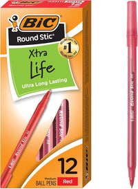 BIC Round Stic Xtra Life Ballpoint Pen, Ultra Long Lasting and Consistent Ink Flow, 60 - Count in Black Ink - 7DAY'S