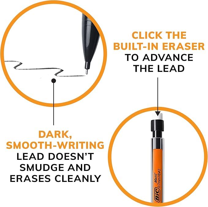 BIC Xtra Smooth Mechanical Pencil with 0.7 mm Medium Point, Refillable and Retractable, 40 - Count Pack - 7DAY'S