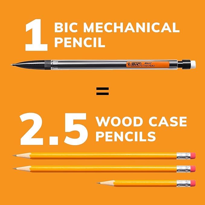 BIC Xtra Smooth Mechanical Pencil with 0.7 mm Medium Point, Refillable and Retractable, 40 - Count Pack - 7DAY'S
