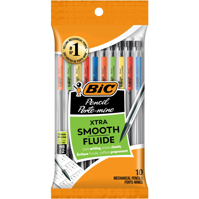 BIC Xtra Smooth Mechanical Pencil with 0.7 mm Medium Point, Refillable and Retractable, 40 - Count Pack - 7DAY'S