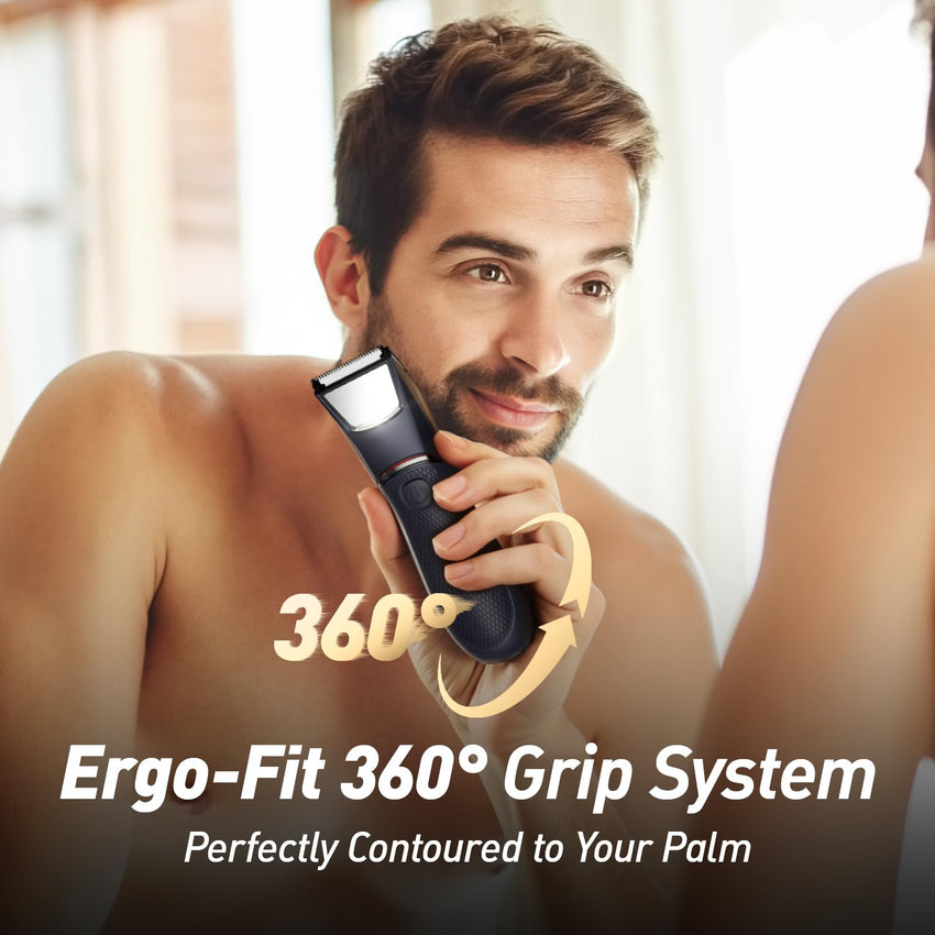 Bikini Trimmer for Women: Mirror Electric Shaver for Body Pubic Hair with LED Light, IPX7 Waterproof Portable Lady Facial Razor with Ceramic Blade,Rechargeable Body Groomer for Leg,Arm,Underarm - 7DAY'S