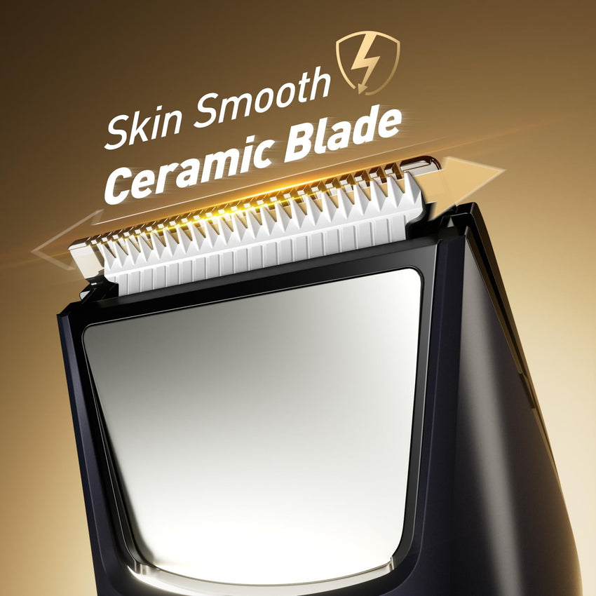 Bikini Trimmer for Women: Mirror Electric Shaver for Body Pubic Hair with LED Light, IPX7 Waterproof Portable Lady Facial Razor with Ceramic Blade,Rechargeable Body Groomer for Leg,Arm,Underarm - 7DAY'S