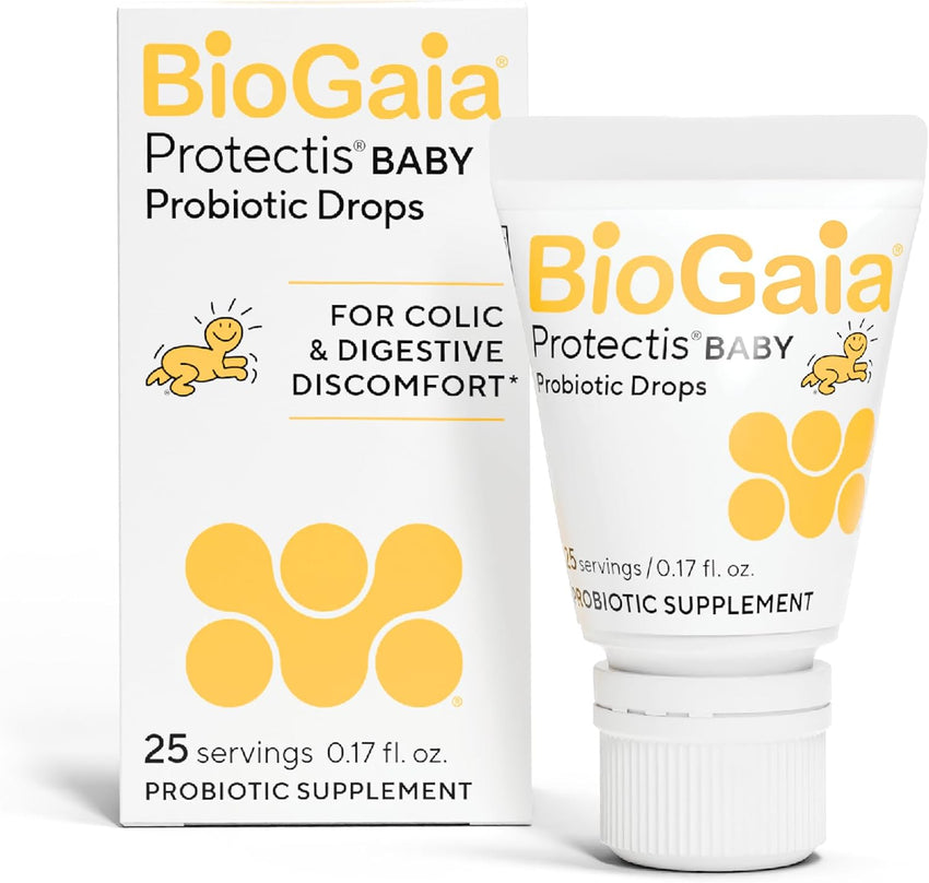 BioGaia Protectis Baby Probiotic Drops | Baby Essentials for Colic & Gas Relief | Safe for Newborns | Ease Crying, Fussing, Colic, Gas, Spit - ups & Constipation | No Dairy, Soy & Gluten | 5mL - 7DAY'S