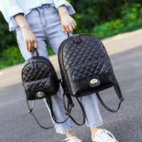 Black Leather Backpack for Men Women School College Bookbag for Student - 7DAY'S