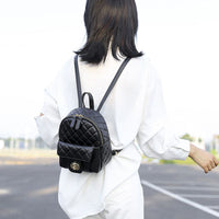 Black Leather Backpack for Men Women School College Bookbag for Student - 7DAY'S