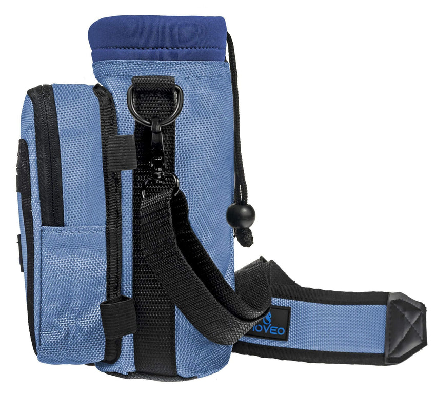 Blue Water Bottle Holder Carrier Bottle Cooler w Adjustable Shoulder Strap and Front Pockets Suitable for 16 oz to 25oz Bottles Carry Protect Insulate Your Bottle or Hydro Flask - 7DAY'S