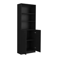Bookcase Dual - Door Benzoni, Office, Black - 7DAY'S