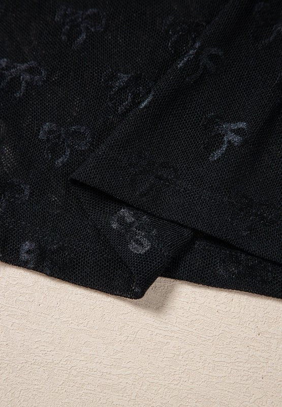 Bow Round Neck Long Sleeve Top - 7DAY'S