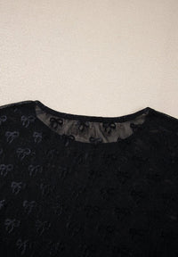 Bow Round Neck Long Sleeve Top - 7DAY'S