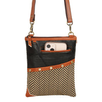 Brisk Crossbody Bag w/ Cellphone Pocket - Herringbone - 7DAY'S