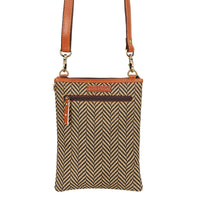 Brisk Crossbody Bag w/ Cellphone Pocket - Herringbone - 7DAY'S