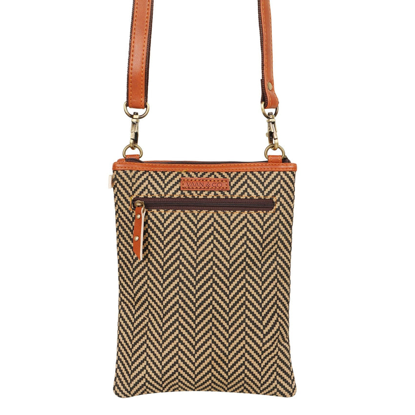 Brisk Crossbody Bag w/ Cellphone Pocket - Herringbone - 7DAY'S