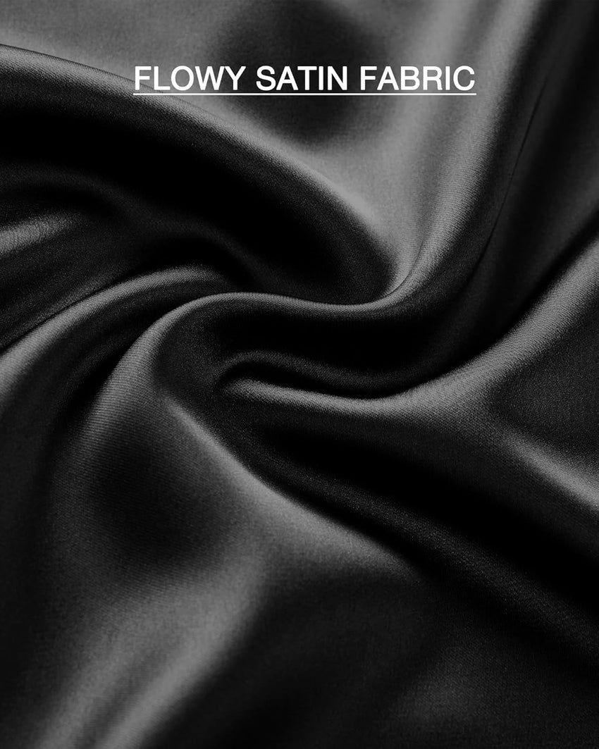 BTFBM 2025 Womens Summer Fall Long Satin Skirt Silk Elegant High Waist Cocktail Party Wedding Flowy A - Line Midi Skirts - 7DAY'S