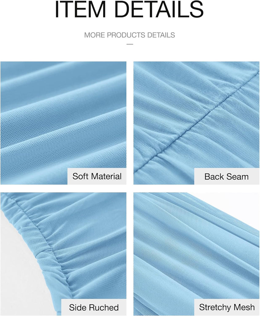 BTFBM Women 2025 Summer One Shoulder Bodycon Ruched Maxi Dress Slit Mesh Long Formal Cocktail Fall Wedding Guest Dresses - 7DAY'S