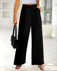 BTFBM Women High Waist Palazzo Pants Fall 2025 Casual Wide Leg Trousers Loose Work Office Business Suit Pant Pockets - 7DAY'S