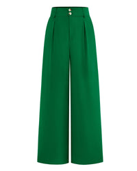 BTFBM Women Wide Leg Dress Pants 2025 High Waisted Button Pleated Business Casual Trousers Office Work Palazzo Pants - 7DAY'S