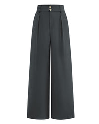 BTFBM Women Wide Leg Dress Pants 2025 High Waisted Button Pleated Business Casual Trousers Office Work Palazzo Pants - 7DAY'S