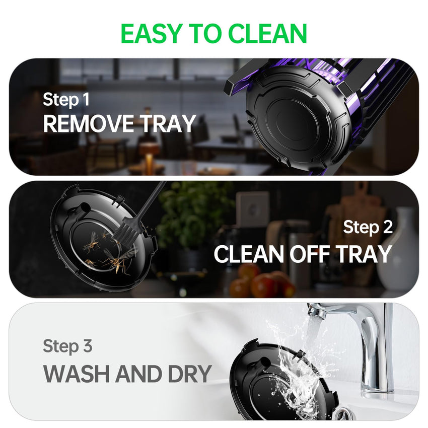 Bug Zapper Indoor, Fly Zappers Electric Mosquitoes Insect Gant Fruit Flies Moth Traps with 4200V for Home Living Room Bedroom Kitchen Backyard Patio Garage Office Camping - 7DAY'S