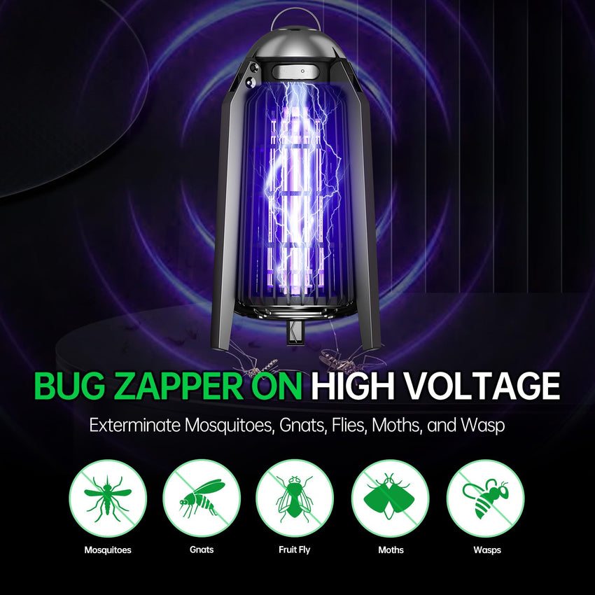 Bug Zapper Indoor, Fly Zappers Electric Mosquitoes Insect Gant Fruit Flies Moth Traps with 4200V for Home Living Room Bedroom Kitchen Backyard Patio Garage Office Camping - 7DAY'S