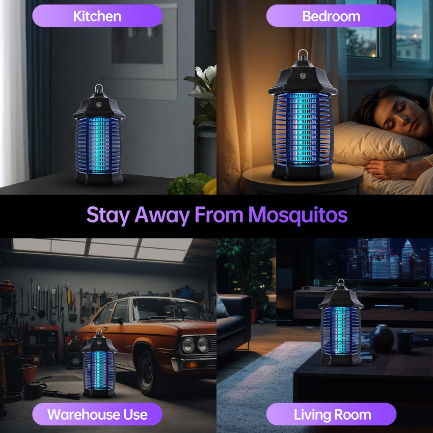 Bug Zapper Indoor, Fly Zappers Electric Mosquitoes Insect Gant Fruit Flies Moth Traps with 4200V for Home Living Room Bedroom Kitchen Backyard Patio Garage Office Camping - 7DAY'S
