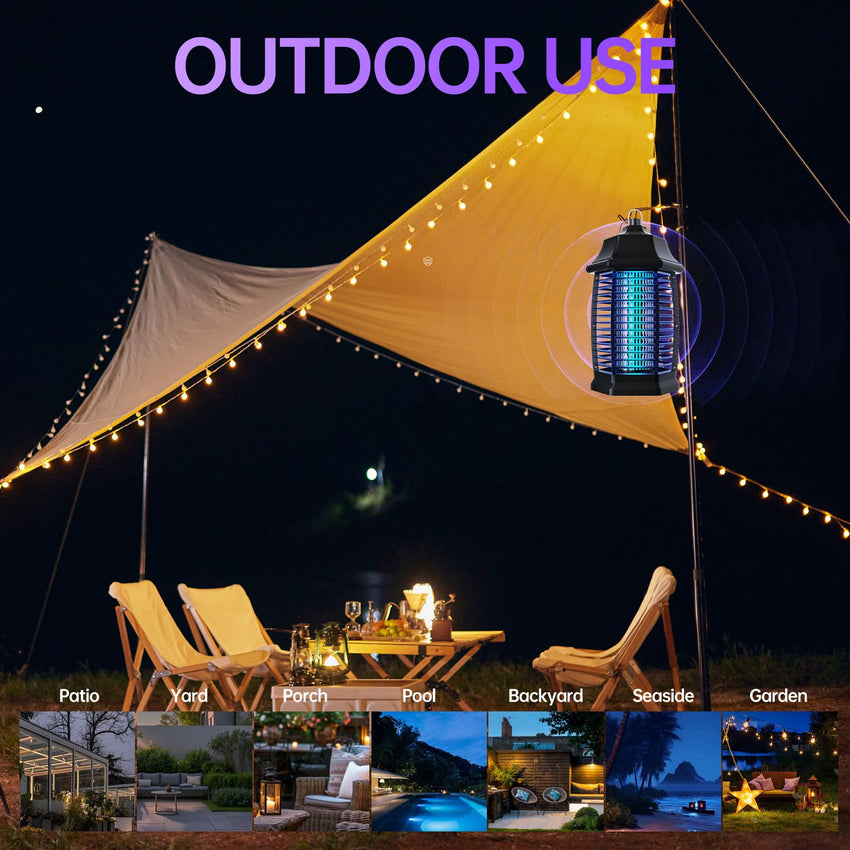 Bug Zapper Indoor, Fly Zappers Electric Mosquitoes Insect Gant Fruit Flies Moth Traps with 4200V for Home Living Room Bedroom Kitchen Backyard Patio Garage Office Camping - 7DAY'S