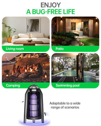 Bug Zapper Indoor, Fly Zappers Electric Mosquitoes Insect Gant Fruit Flies Moth Traps with 4200V for Home Living Room Bedroom Kitchen Backyard Patio Garage Office Camping - 7DAY'S