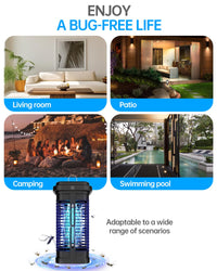 Bug Zapper Indoor, Fly Zappers Electric Mosquitoes Insect Gant Fruit Flies Moth Traps with 4200V for Home Living Room Bedroom Kitchen Backyard Patio Garage Office Camping - 7DAY'S