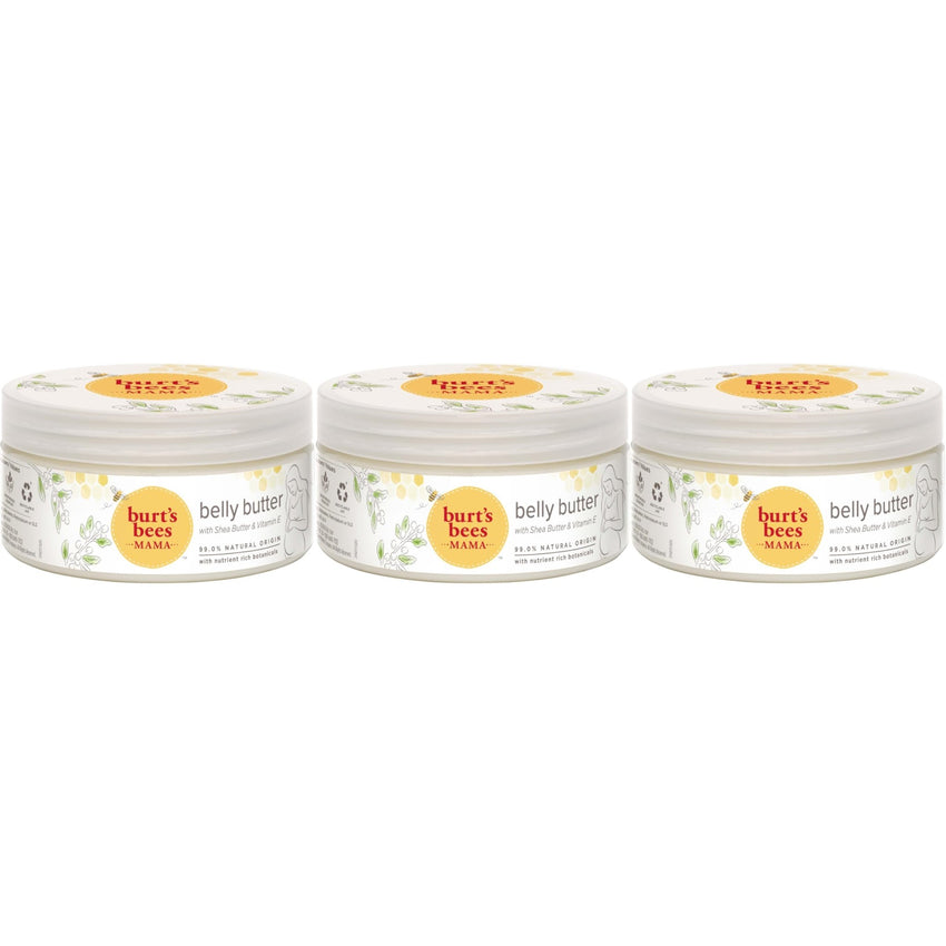 Burt's Bees Mama Belly Butter Stretch Mark Cream for Pregnancy Massages Body & Reduces Scar Appearance, Prenatal & Postnatal Tummy Skin Care, Shea Butter & Vitamin E Rich Formula, 6.5 Oz Tub - 7DAY'S