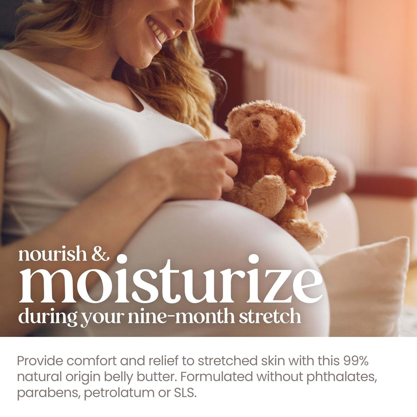 Burt's Bees Mama Belly Butter Stretch Mark Cream for Pregnancy Massages Body & Reduces Scar Appearance, Prenatal & Postnatal Tummy Skin Care, Shea Butter & Vitamin E Rich Formula, 6.5 Oz Tub - 7DAY'S