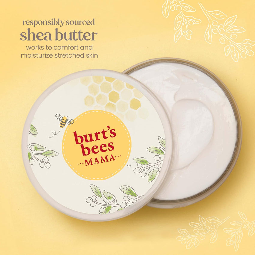 Burt's Bees Mama Belly Butter Stretch Mark Cream for Pregnancy Massages Body & Reduces Scar Appearance, Prenatal & Postnatal Tummy Skin Care, Shea Butter & Vitamin E Rich Formula, 6.5 Oz Tub - 7DAY'S