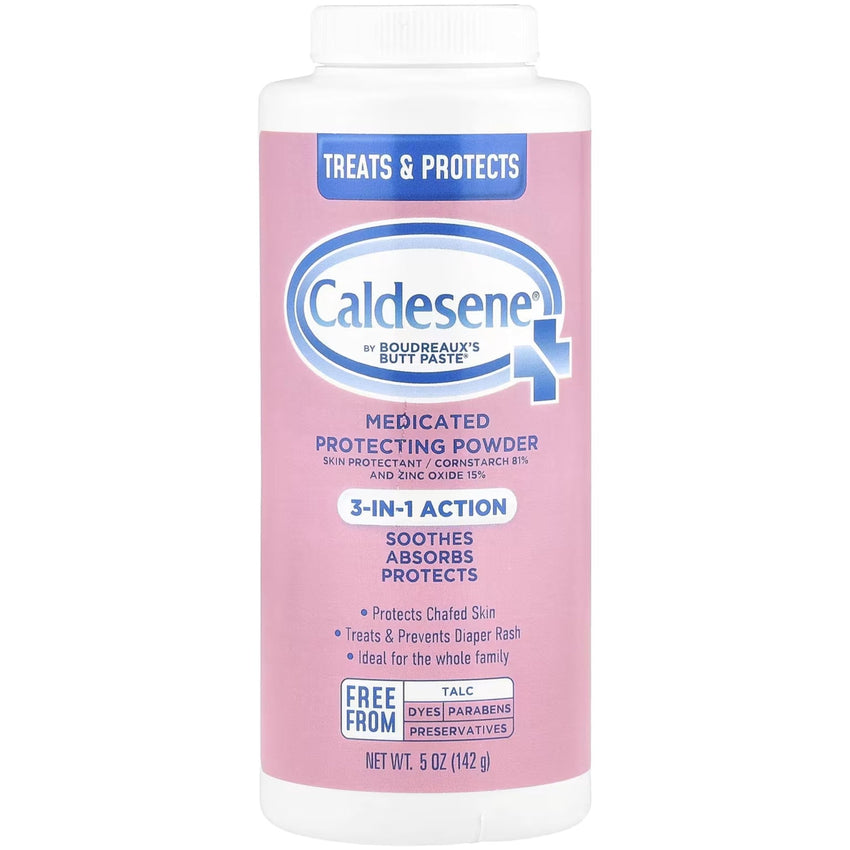 Caldesene Medicated Protecting Body Powder with Zinc Oxide and Cornstarch, Talc Free, 5 Oz - 7DAY'S
