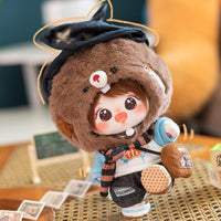 CALEMBOU 20cm Plush Doll, Cute Soft Stuffed Dress up Doll with Skeleton, Kawaii Plush Toys for Birthday with Clothes (Amiao + Working Lamb Set) - 7DAY'S