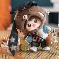 CALEMBOU 20cm Plush Doll, Cute Soft Stuffed Dress up Doll with Skeleton, Kawaii Plush Toys for Birthday with Clothes (Amiao + Working Lamb Set) - 7DAY'S