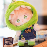 CALEMBOU 20cm Plush Doll, Cute Soft Stuffed Dress up Doll with Skeleton, Kawaii Plush Toys for Birthday with Clothes (Amiao + Working Lamb Set) - 7DAY'S