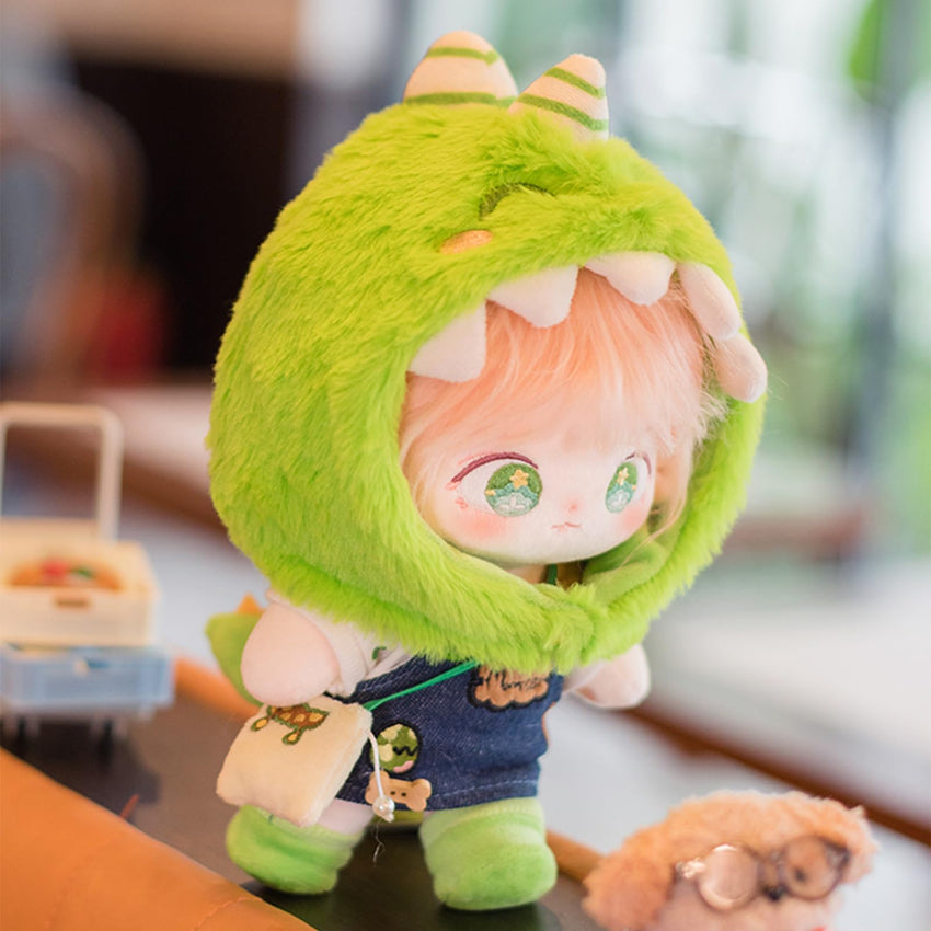 CALEMBOU 20cm Plush Doll, Cute Soft Stuffed Dress up Doll with Skeleton, Kawaii Plush Toys for Birthday with Clothes (Amiao + Working Lamb Set) - 7DAY'S