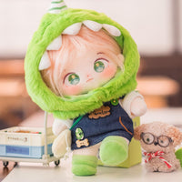 CALEMBOU 20cm Plush Doll, Cute Soft Stuffed Dress up Doll with Skeleton, Kawaii Plush Toys for Birthday with Clothes (Amiao + Working Lamb Set) - 7DAY'S